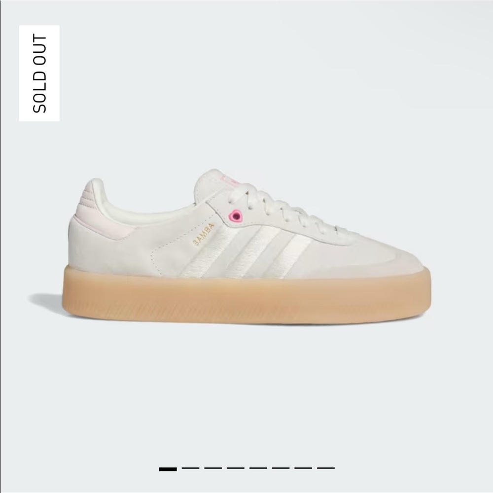 NWT Adidas Sambae in Ivory / Ivory / Pink Fusion